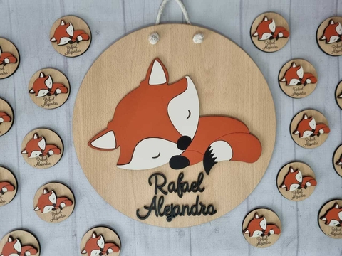 Cartel de nacimiento Zorrito Nordico 28 cm