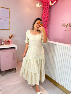 VESTIDO BORDADO VERDE - comprar online