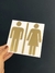 Placa para Banheiro Branco e Dourado