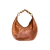 BOLSA COURO MEIA LUA CARAMELO
