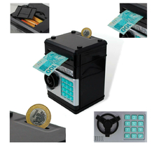 COFRE DIGITAL ELETRONICO PUXA NOTAS E MOEDAS