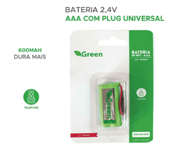 BATERIA PARA TELEFONE SEM FIO - 2.4V 600Mah - AAA - PLUG UNIVERSAL na internet
