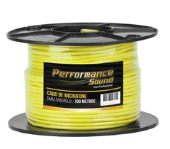 CABO DE MICROFONE ESTEREO 2X0,12MM - 6MM - AMARELO ( 100 METROS)