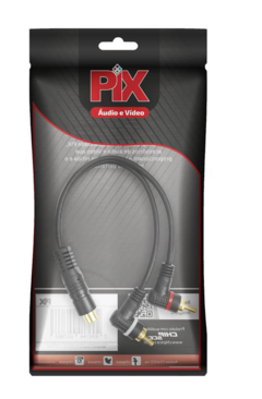 Cabo RCA Automotivo - Y 1 Fêmea + 2 Machos 4mm Preto 25cm - 90 Graus - comprar online