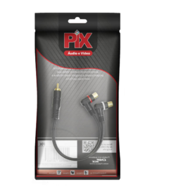 CABO Y RCA - 1 MACHO + 2 FEMEAS - 4MM PRETO - 25 CM - 90 GRAUS - comprar online