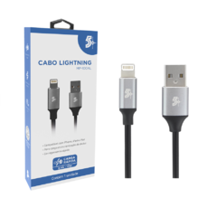 CABO LIGHTNING PARA USB A - 2.0 - 1,2m ALUMINUM MOBILE PREMIUM
