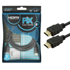 Cabo HDMI Gold 2.1 PIX 8K HDR 19P - 1,5 METROS