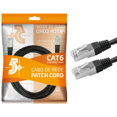 CABO PATCH CORD CAT6E FTP PRETO 2 METROS