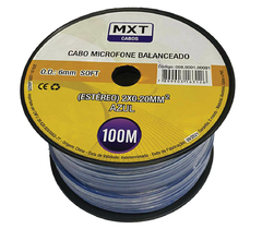 CABO DE MICROFONE BALANCEADO ESTÉREO 2X0.20MM - ROLO 100 METROS