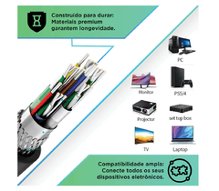 CABO HDMI 20 METROS 2.0MHZ 4K 19 PINOS - FUNÇÃO HDR - PCI CABOS - loja online