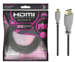 Cabo Micro HDMI X MICRO HDMI 2.0 4K ULTRAHD 19 Pinos - 5 METROS