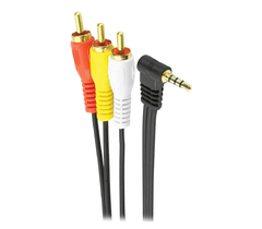 CABO RCA AV - P3 ESTEREO + 3 RCA MACHO 1.2 METROS 90 GRAUS - PIX - loja online
