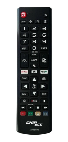 CONTROLE REMOTO LG LED AKB75093515/3508 4K SMART/NETFLIX/AMAZON