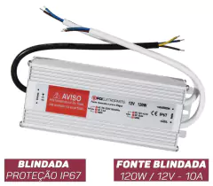 FONTE CHAVEADA BLINDADA 12V 10A 120W BIVOLT na internet