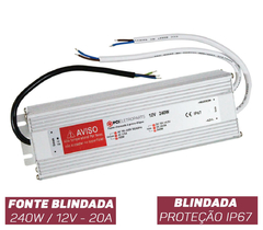 FONTE CHAVEADA BLINDADA 12V 20A 240W BIVOLT na internet
