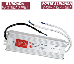 FONTE CHAVEADA BLINDADA 12V 20A 240W BIVOLT - Diprimeira