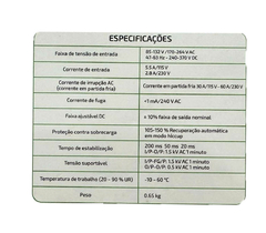 FONTE CHAVEADA METAL 12V 30A - 360W BIVOLT - CHIPSCE - Diprimeira