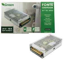 Imagem do FONTE CHAVEADA METAL 24V 10A - 240W BIVOLT - GREEN