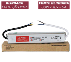 FONTE CHAVEADA BLINDADA 12V 5A 60W BIVOLT - loja online