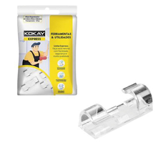 CLIPS ORGANIZADOR DE CABOS E FIOS C/ ADESIVO TRANSPARENTE - C/5 PCS