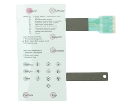 MEMBRANA COMPATIVEL MICROONDAS BRASTEMP BMP31 BRANCA COM DOURADOR