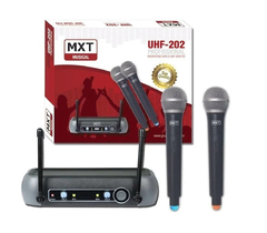 MICROFONE S/FIO PROFISSIONAL DUPLO UHF-202 - 687.6MHZ/695.5MHZ - Diprimeira