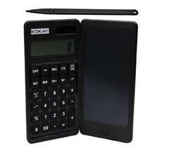CALCULADORA COM TABLET DE ESCRITA EM LCD PRETA na internet