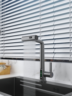 Torneira Gourmet Monocomando Rotação 1080° 3 Jatos - Inox