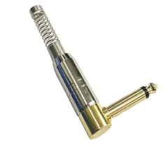 PLUG P10 MONO 90º GRAUS COM MOLA - PONTA GOLD
