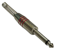 PLUG P10 MONO - VERMELHO - COM MOLA
