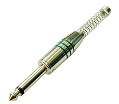 PLUG P10 MONO - PRATA E VERDE - COM MOLA