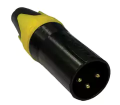 PLUG XLR MACHO - AMARELO E PRETO ( CANNON MACHO )
