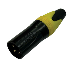 KIT - PLUG XLR FEMEA + XLR MACHO ( CANNON ) AMARELO E PRETO - Diprimeira