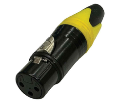 KIT - PLUG XLR FEMEA + XLR MACHO ( CANNON ) AMARELO E PRETO - loja online