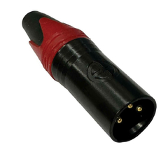 KIT - PLUG XLR FEMEA + XLR MACHO ( CANNON ) VERMELHO E PRETO - comprar online