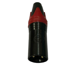 PLUG XLR MACHO - VERMELHO E PRETO ( CANNON MACHO ) - Diprimeira