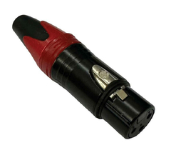 KIT - PLUG XLR FEMEA + XLR MACHO ( CANNON ) VERMELHO E PRETO na internet