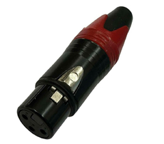 KIT - PLUG XLR FEMEA + XLR MACHO ( CANNON ) VERMELHO E PRETO - loja online