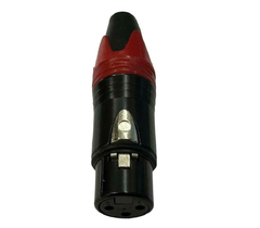PLUG XLR FEMÊA - VERMELHO E PRETO ( CANNON FEMEA ) - Diprimeira