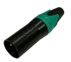 KIT - PLUG XLR FEMEA + XLR MACHO ( CANNON ) VERDE E PRETO - Diprimeira