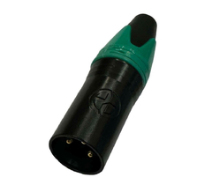 PLUG XLR MACHO - VERDE E PRETO ( CANNON MACHO ) - Diprimeira