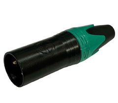 PLUG XLR MACHO - VERDE E PRETO ( CANNON MACHO ) - loja online