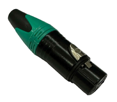 PLUG XLR FEMÊA - VERDE E PRETO ( CANNON FEMÊA ) - comprar online