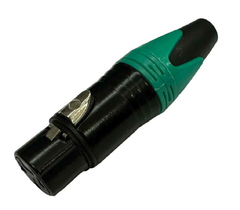 KIT - PLUG XLR FEMEA + XLR MACHO ( CANNON ) VERDE E PRETO - loja online