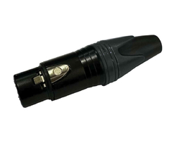 KIT - PLUG XLR FEMEA + XLR MACHO ( CANNON ) PRETO - loja online