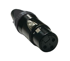 KIT - PLUG XLR FEMEA + XLR MACHO ( CANNON ) PRETO