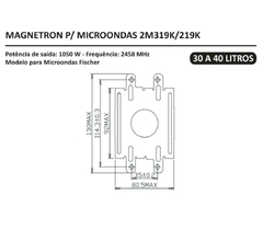 MAGNETRON MICROONDAS 2M319K / 2M219K - Diprimeira