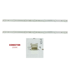 KIT BARRAMENTO DE LED COMPATIVEL PHILCO PH24N91 / PH24N92 - 2 BARRAS DE 7 LEDS - 6V - Diprimeira
