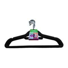 Imagem do CABIDE COM ACABAMENTO EM VELUDO - PRETO - KIT COM 10