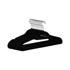 CABIDE COM ACABAMENTO EM VELUDO - PRETO - KIT COM 10